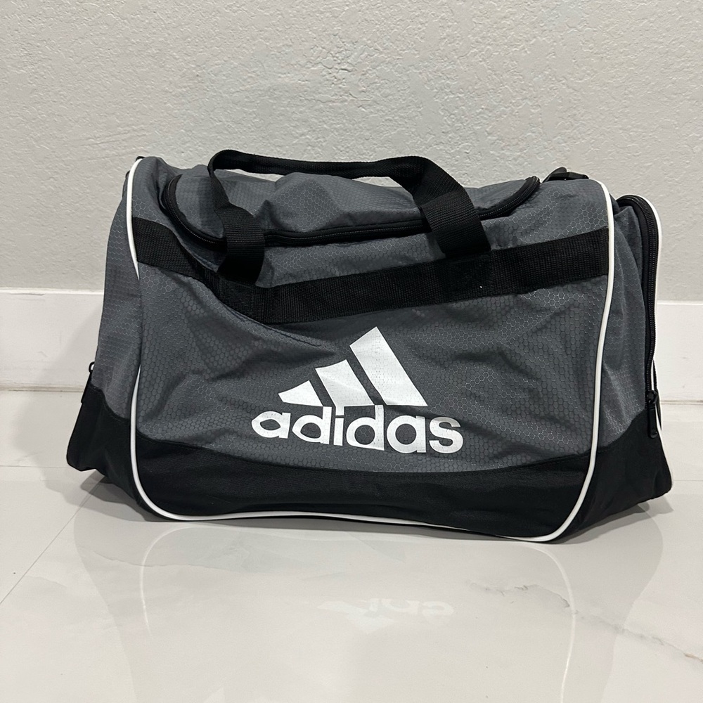 Adidas Black and Gray Men's Duffel Bag